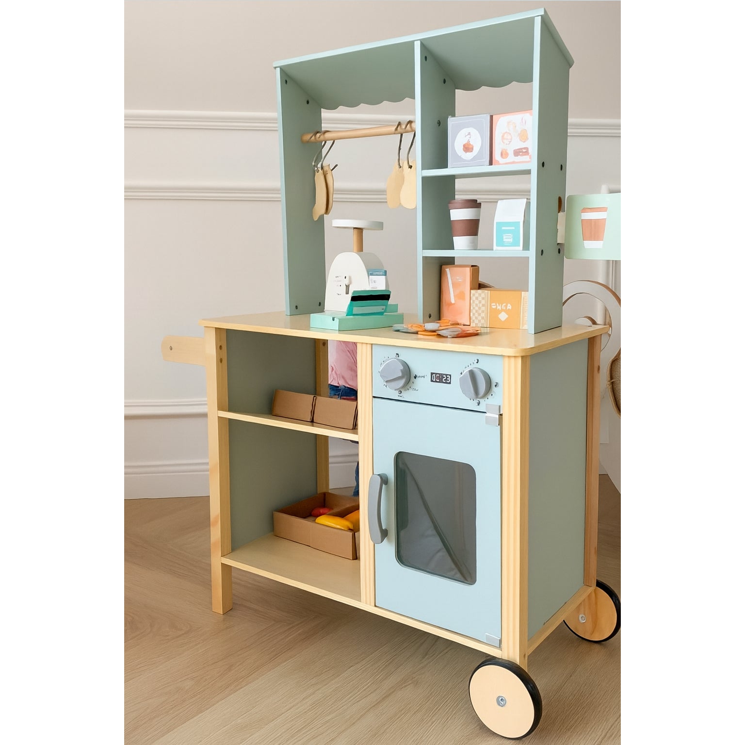 Montessori Wooden – Food Truck Playset (73 pieces)