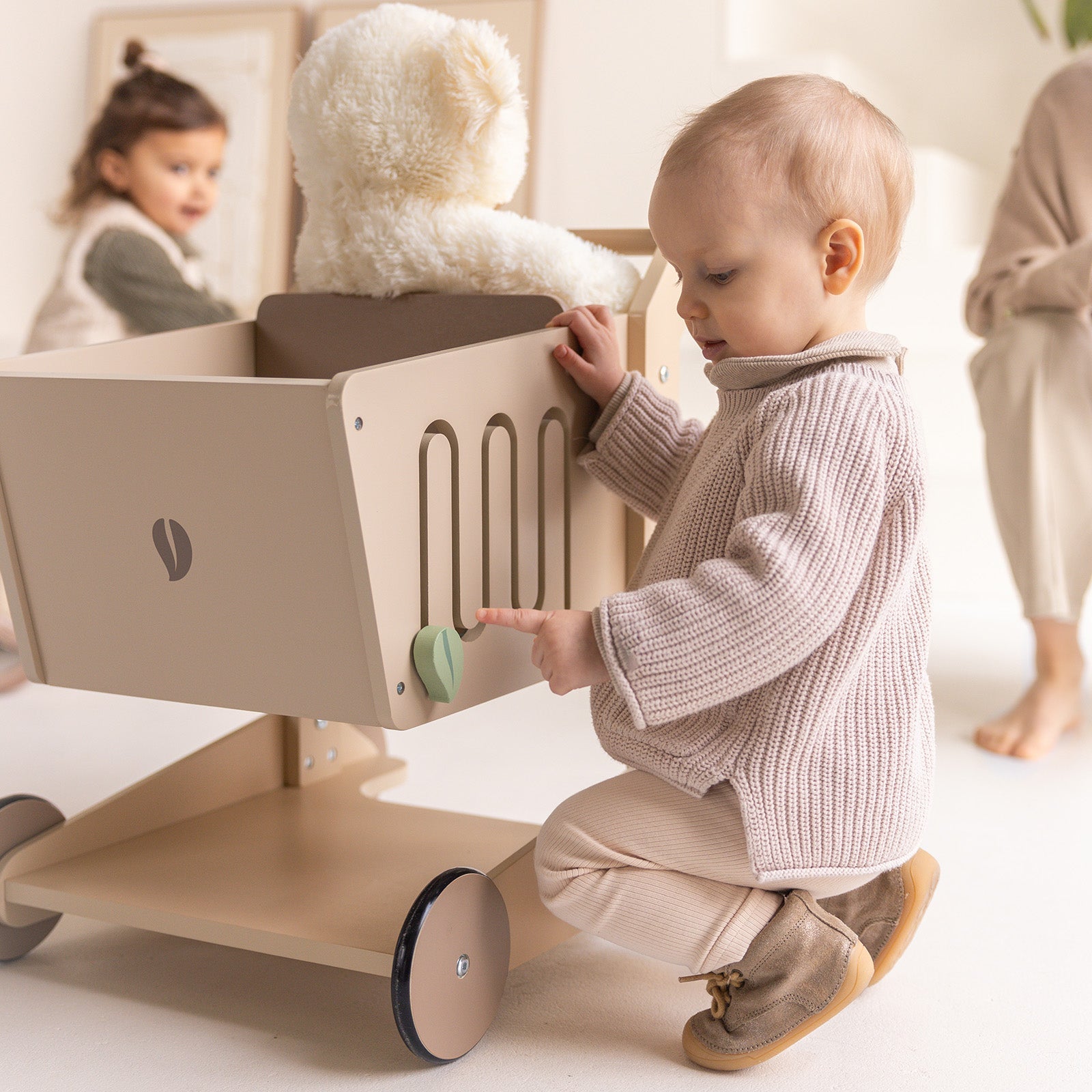 Babiem® Oliver Walker | Einkaufswagen aus Holz mit Zubehör