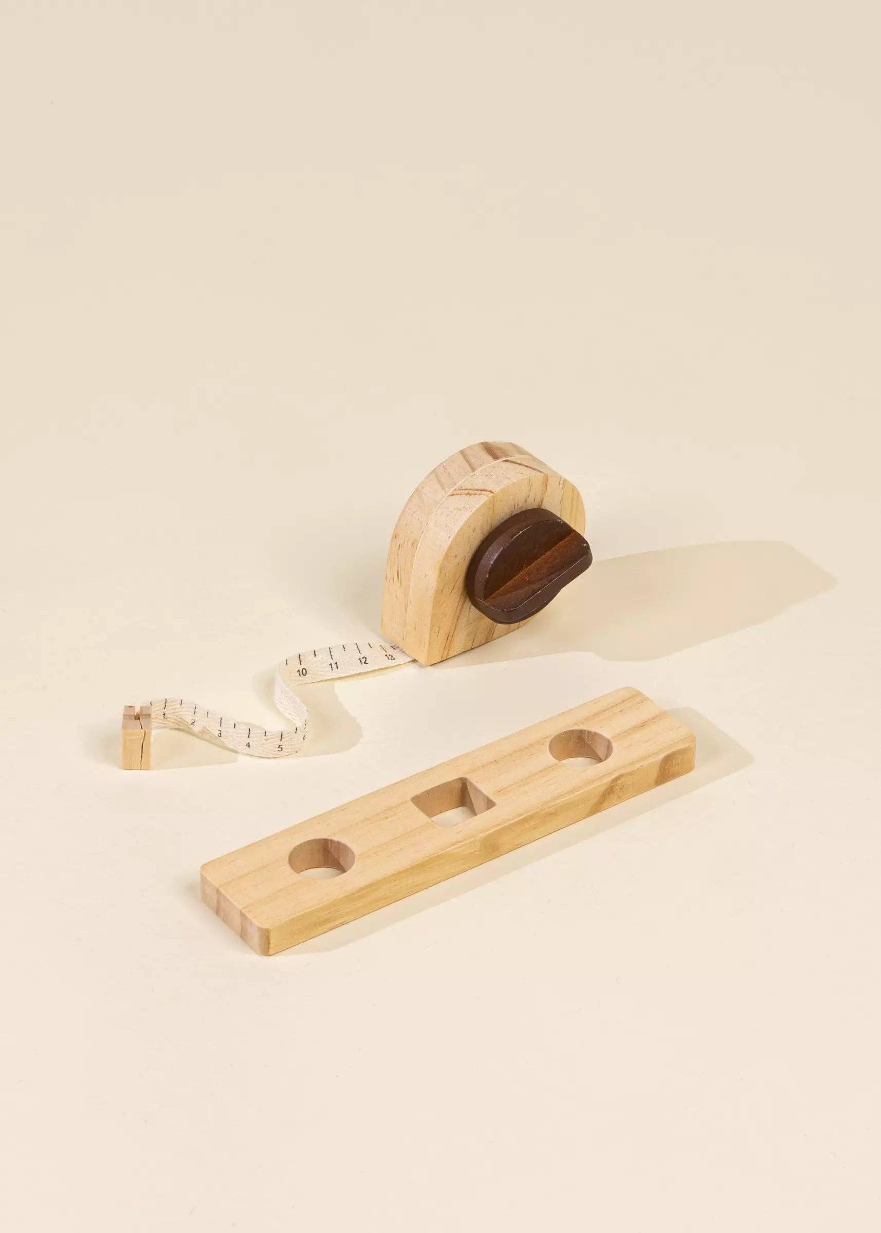 Wooden Tool Playset | Starter set with box, saw, hammer and measuring tools
