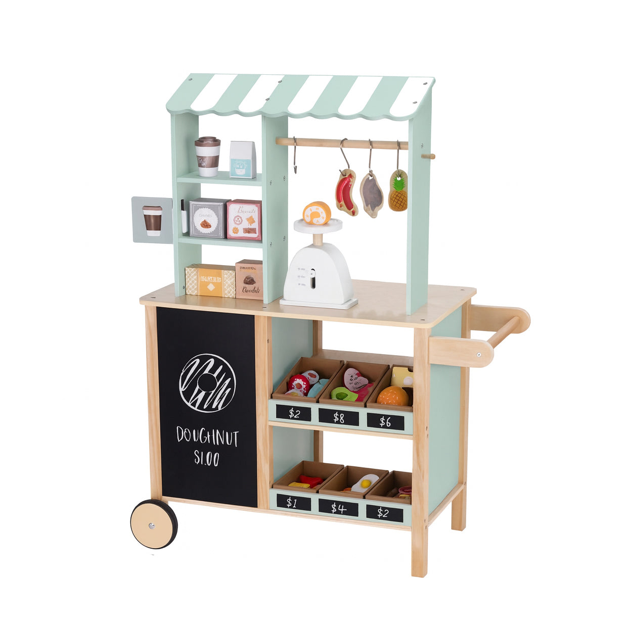 Montessori Wooden – Food Truck Playset (73 pieces)