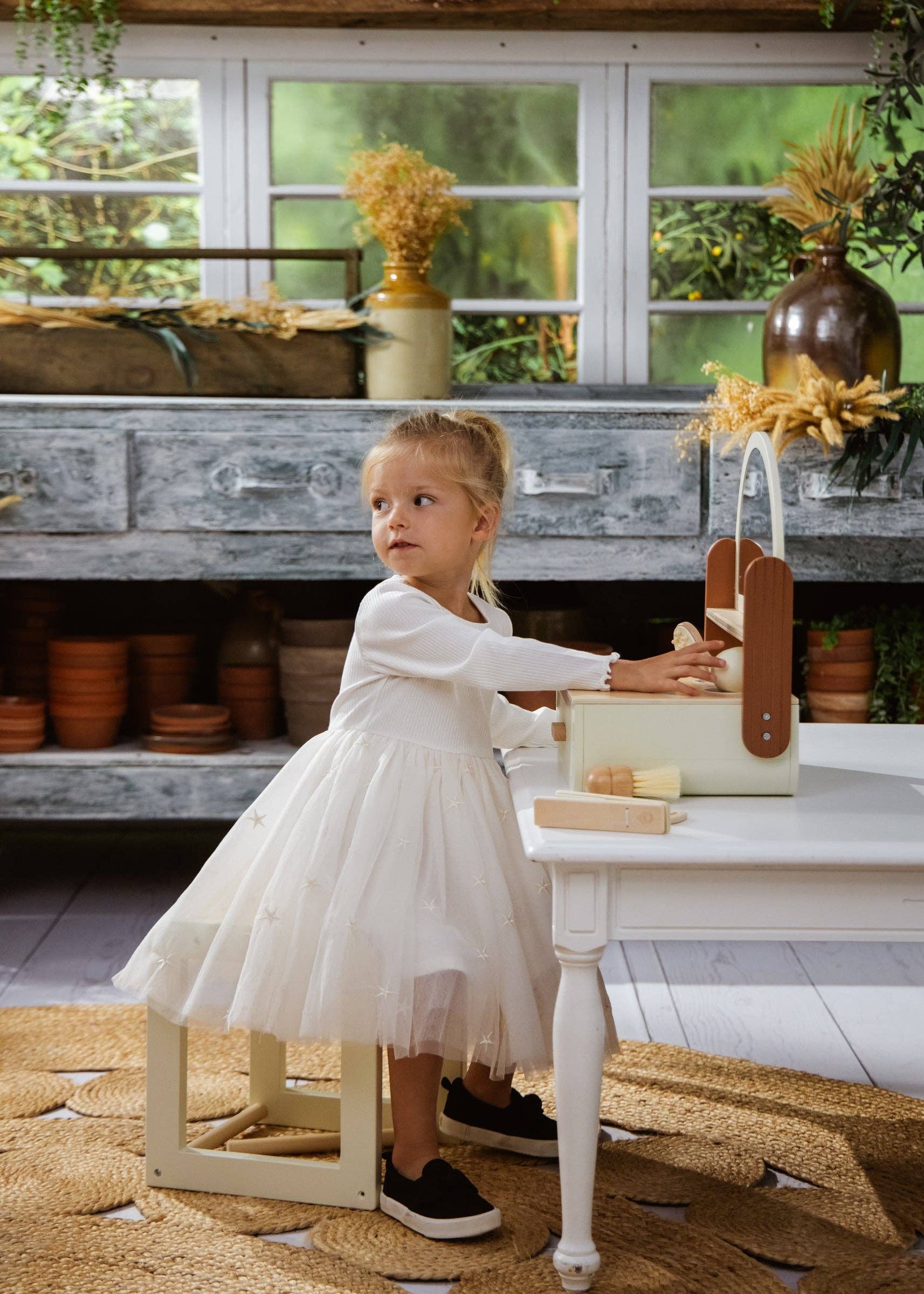 Houten Beauty Salon | Stylistenset met föhn, schaar en kappersaccessoires