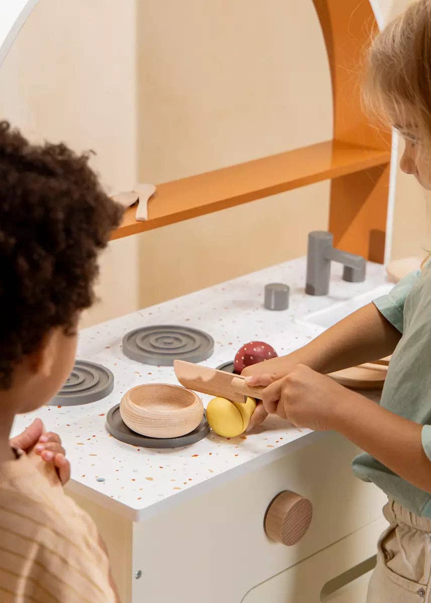Houten Fruitenspeelset | Marktset met 7 houten vruchten