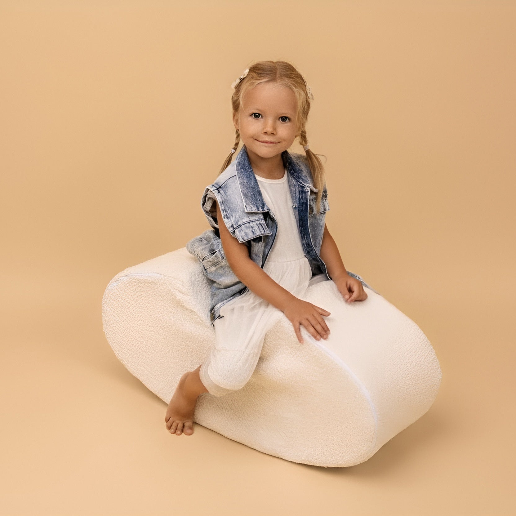 Bean Shape Foam Module - White Boucle