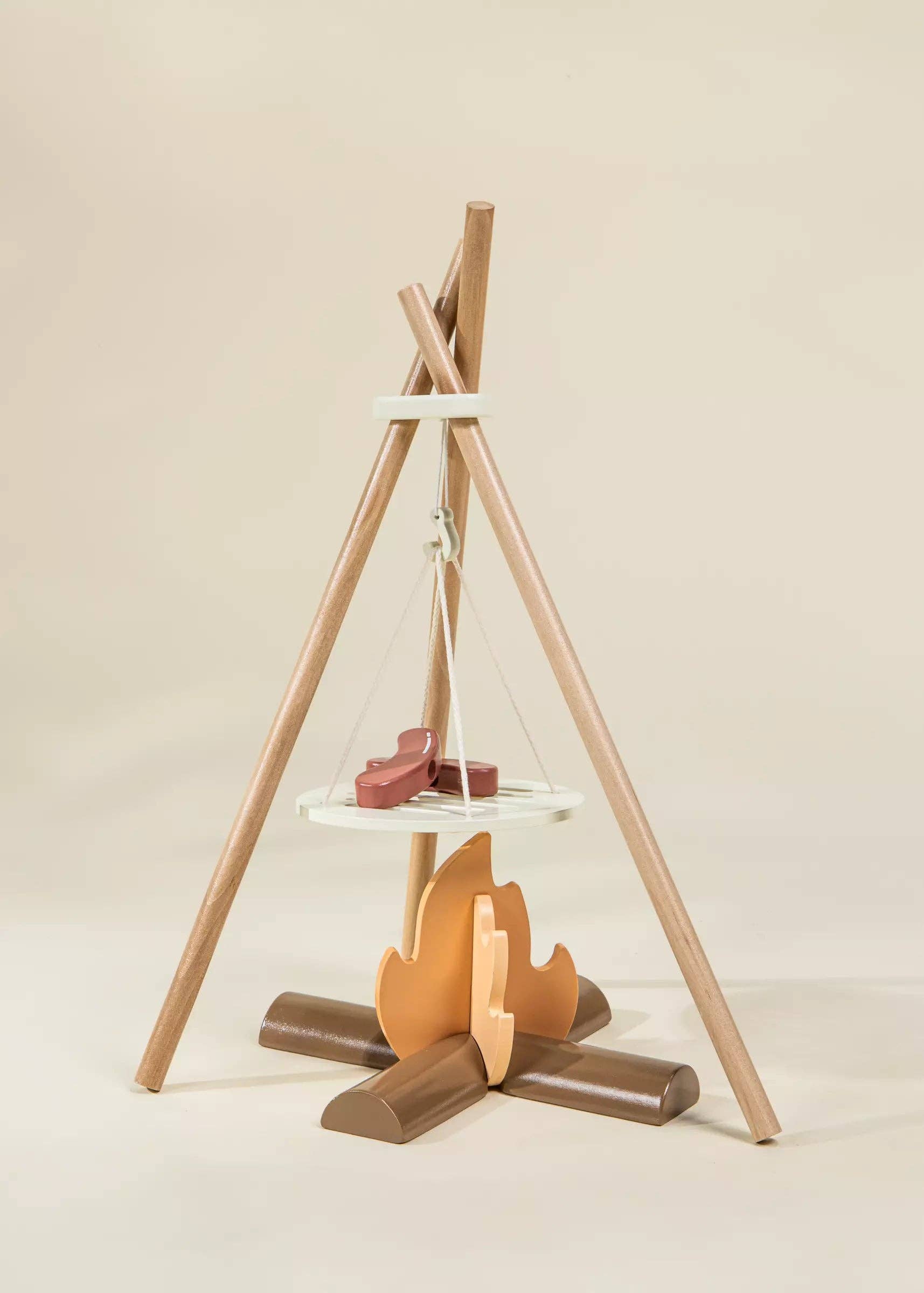 Houten Camping Speelset | Met kampvuur, marshmallows en kampeerbenodigdheden