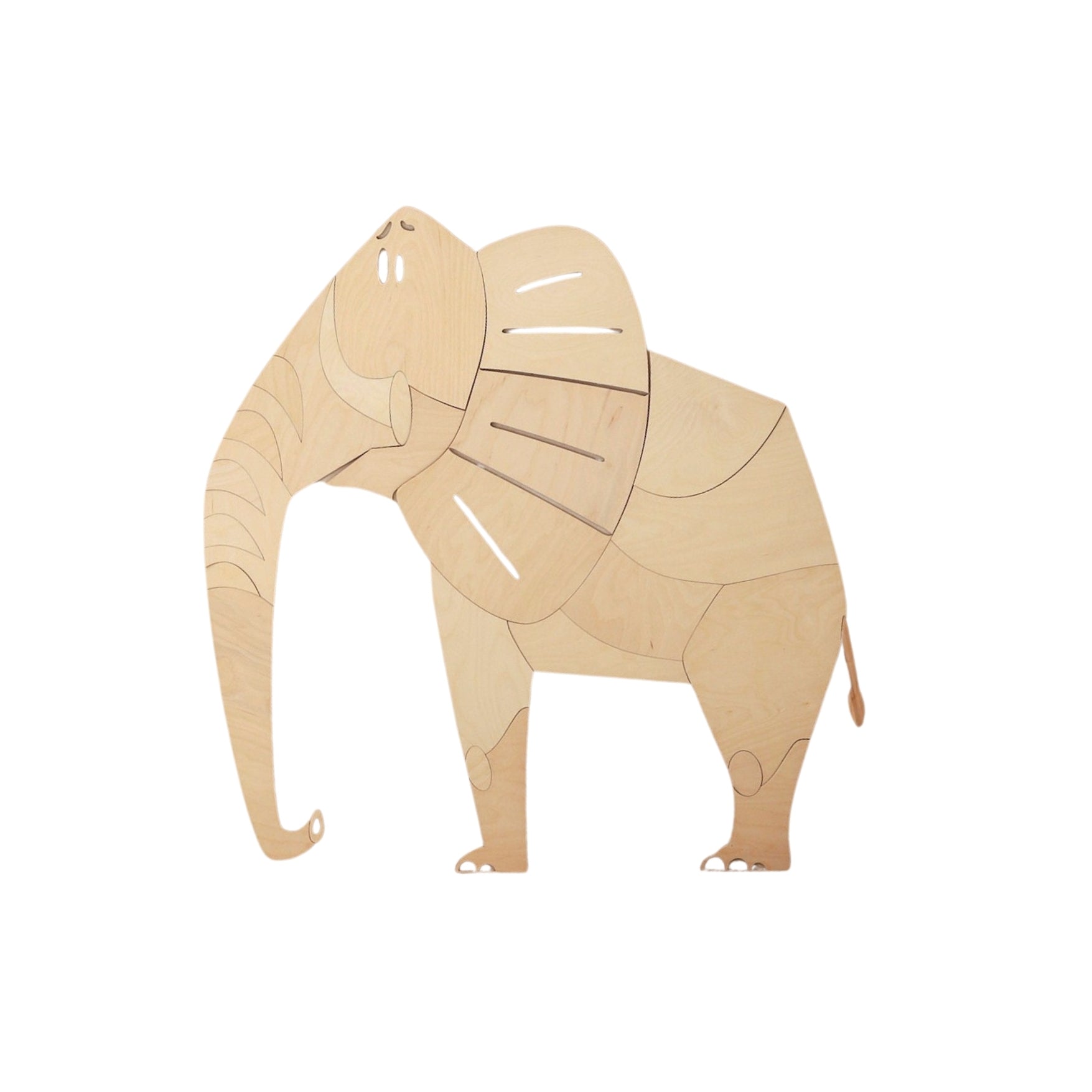 Houten Safari Olifant – Wanddecoratie
