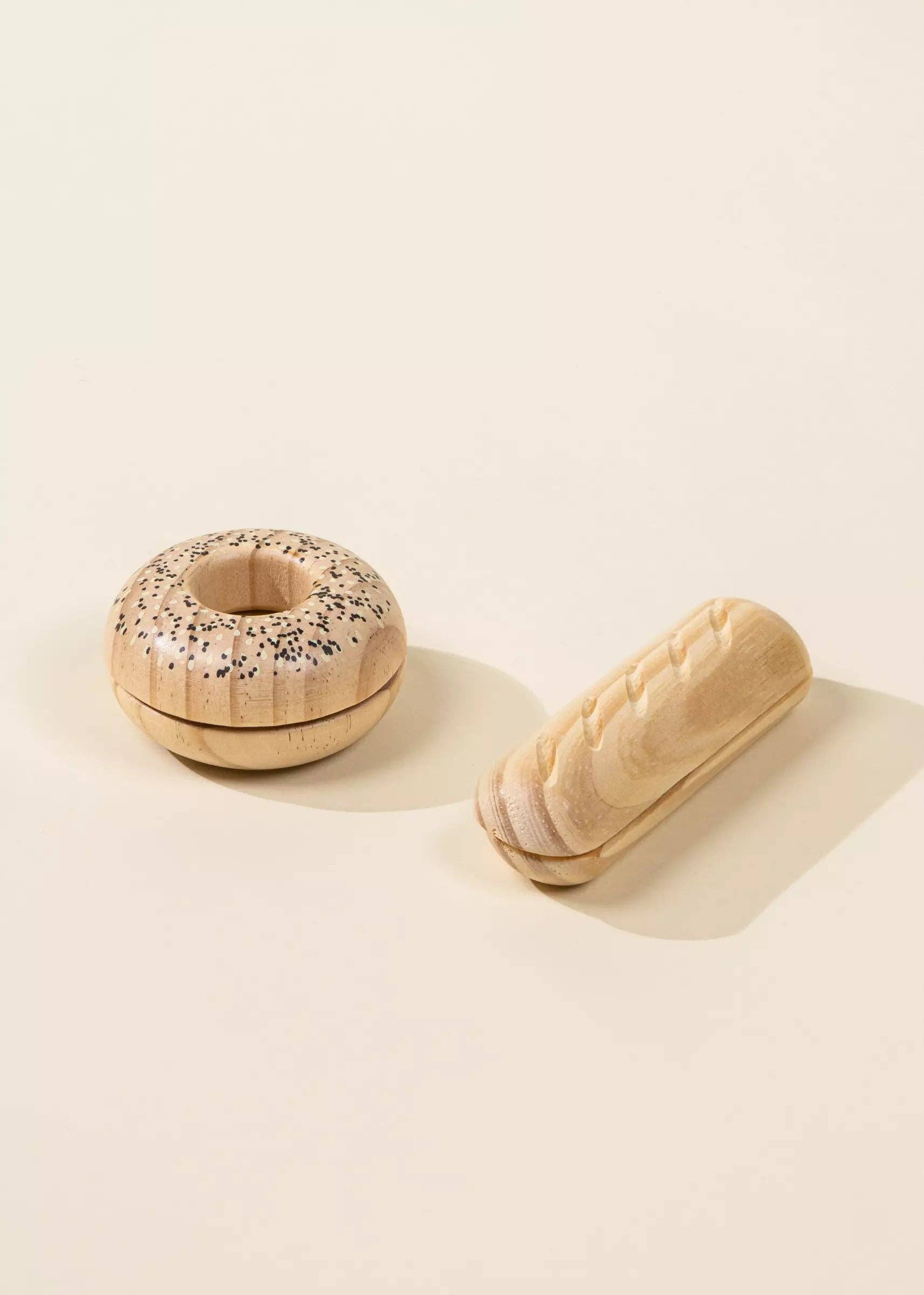 Houten Bakkerij Speelset | Marktset met 4 broodsoorten, mes en snijplank