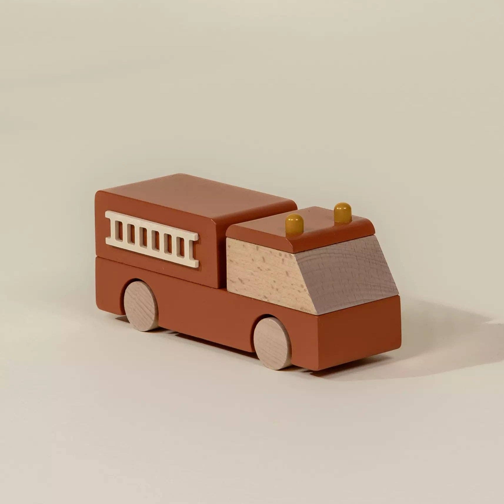 Houten Brandweerwagen | Stevig houten stadsvoertuig