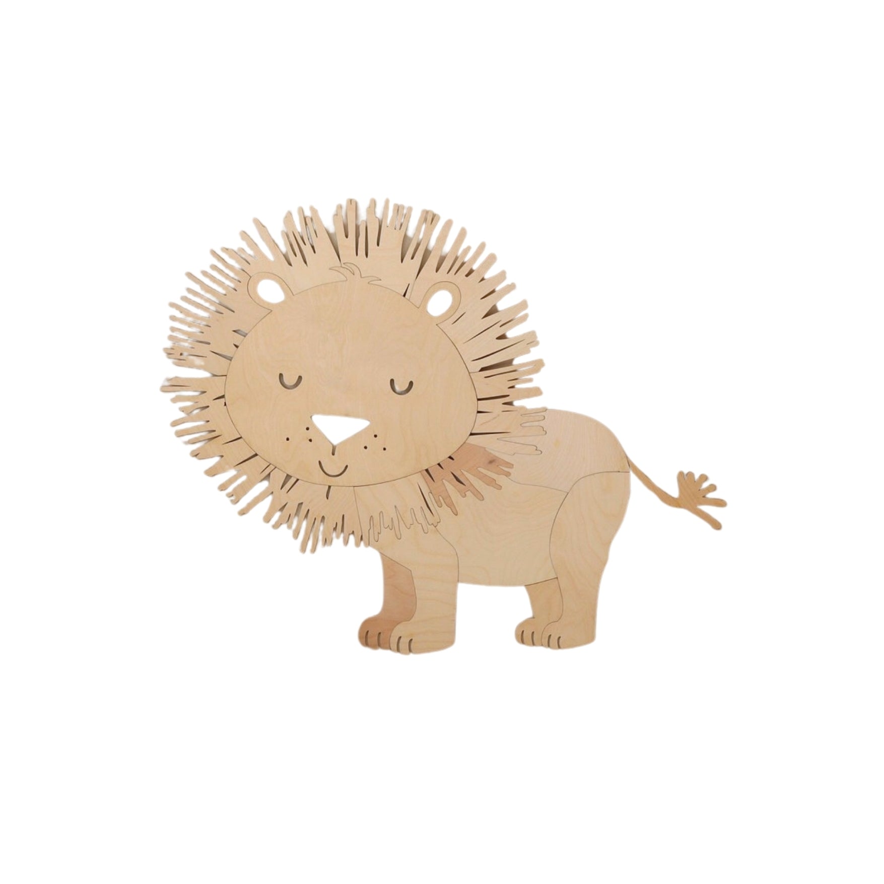 Houten Safari Leeuw – Wanddecoratie