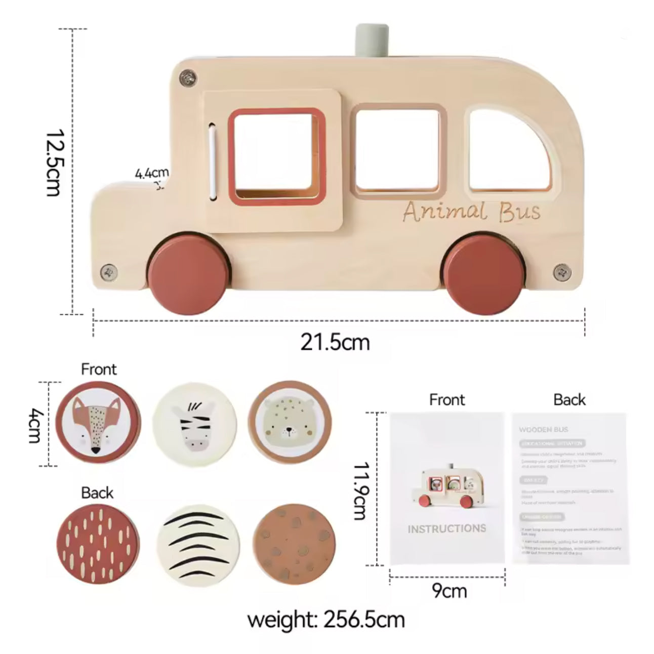 Montessori Wooden - Animal Bus