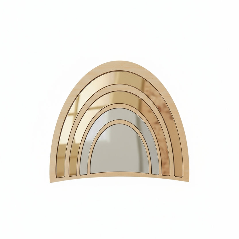 Golden Wooden Rainbow – Mirror