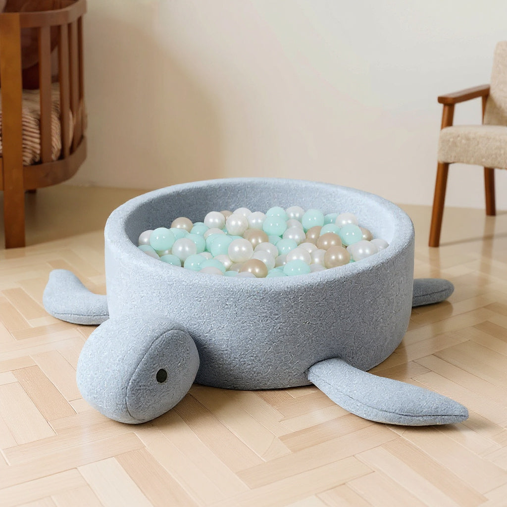 Bouclé Schildpad Ice Blue – Ballenbak